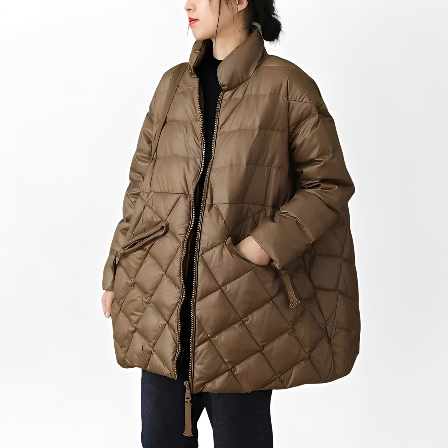Street Wave Womens Down Jacket With Zip Pockets For Winter Warmth And Mobility For All Day Comfort