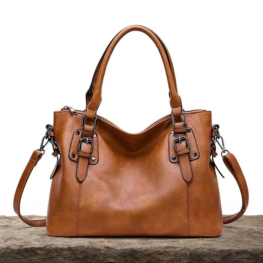 Sarah - Vegan Leather Structured Shoulder Bag - Street-Wave