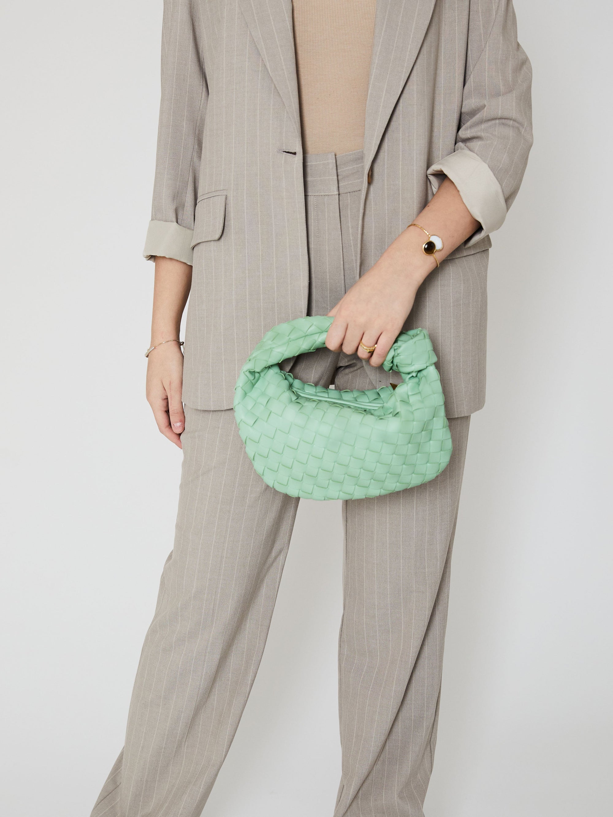Street-wave | Frische Minzgrüne Gewebte Handtasche - Street-wave