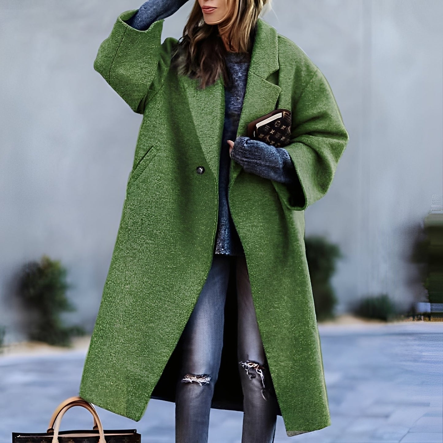Street-wave Oversized Wool Coat For Women Timeless Retro Charm Warmth And Comfort