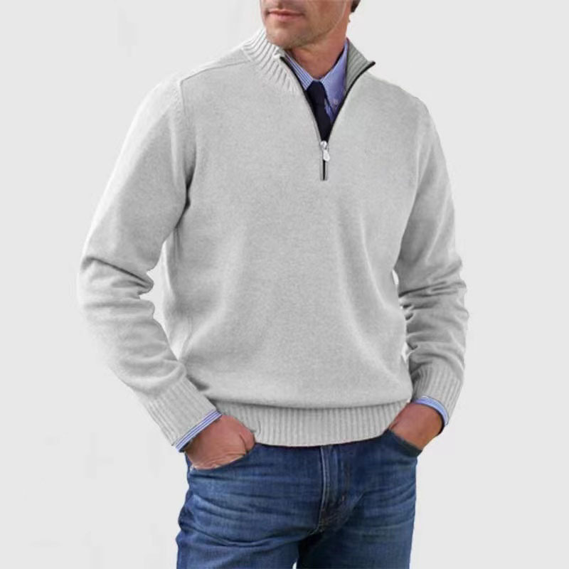 Street-Wave Men's Half Zip Sweater Warm Cozy Knit Pullover For Everyday Style And Comfort