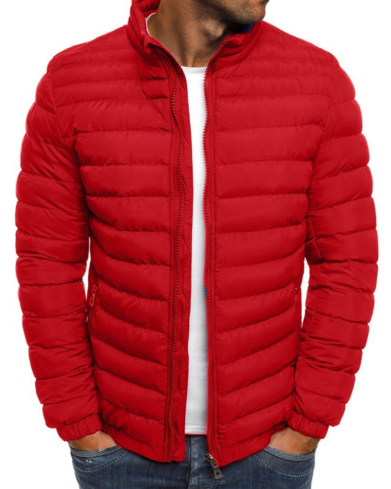 Street-Wave Puffer Jacket With Stand-Up Collar For Men Cozy Warmth Modern Fit In Multiple Colors