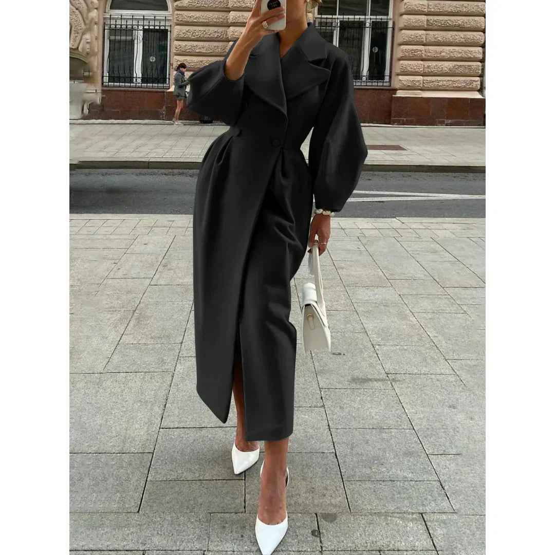 Street-Wave Womens Long Coat With Timeless Classic Cut And Effortless Comfort For Everyday Elegance