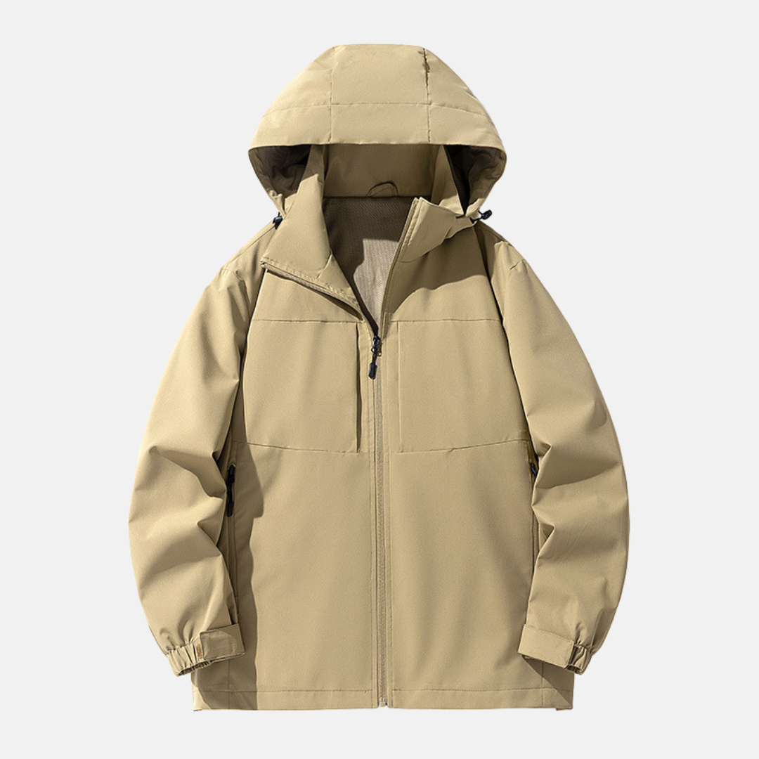 Street-Wave Men's Hooded Jacket Relaxed Fit Weather Resistant With Zip Pockets And Adjustable Cuffs