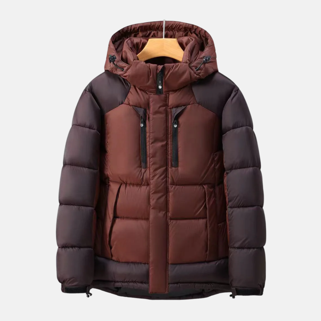 Men's Padded Jacket With Detachable Hood Insulated Warmth Secure Pockets Adjustable Cuffs Regular Fit Hip Length
