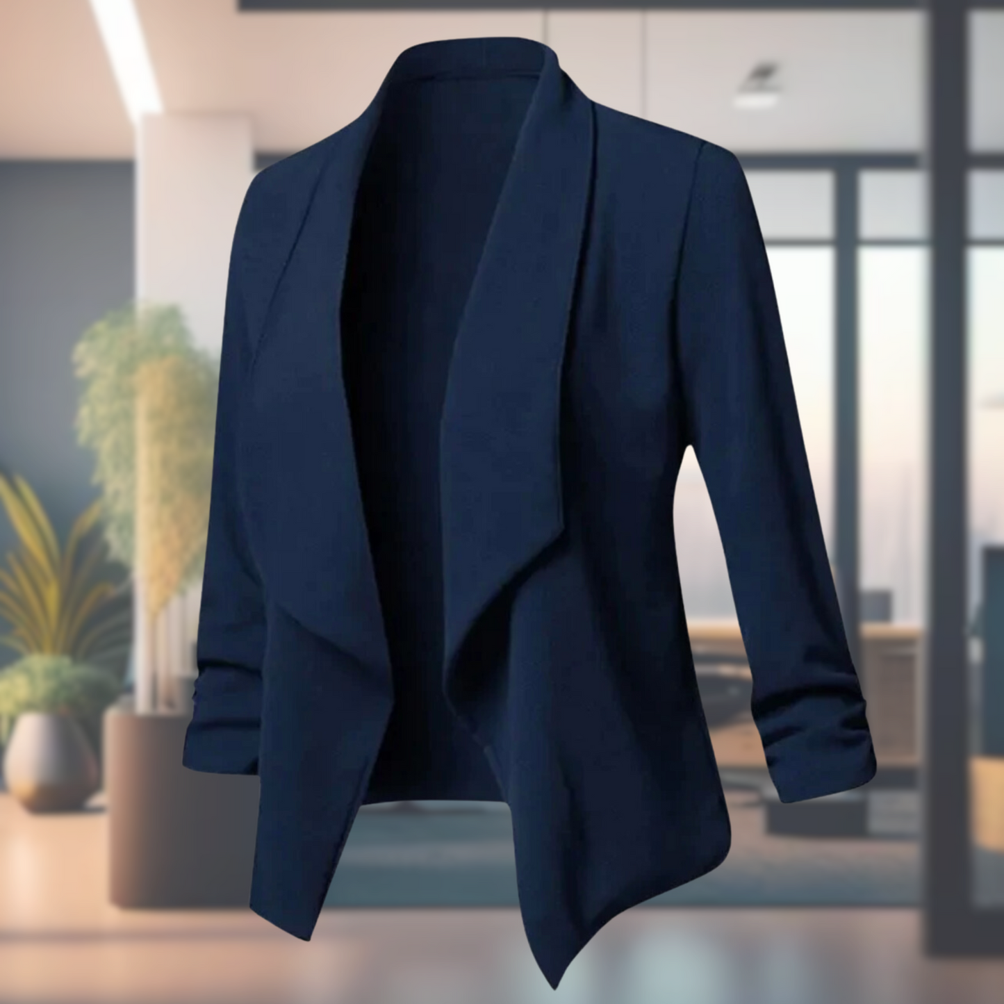 Streetwave Open Front Lightweight Blazer Burgundy For Women With Elegant Draped Silhouette And No Closure
