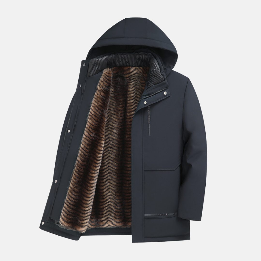 Street-Wave Mens Parka Jacket Hooded Weather Resistant Detachable Plush Lining