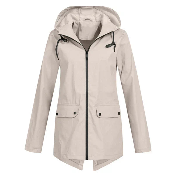 Street-wave Hooded Rain Jacket For Women Lightweight Breathable Waterproof Coat For Work And Leisure
