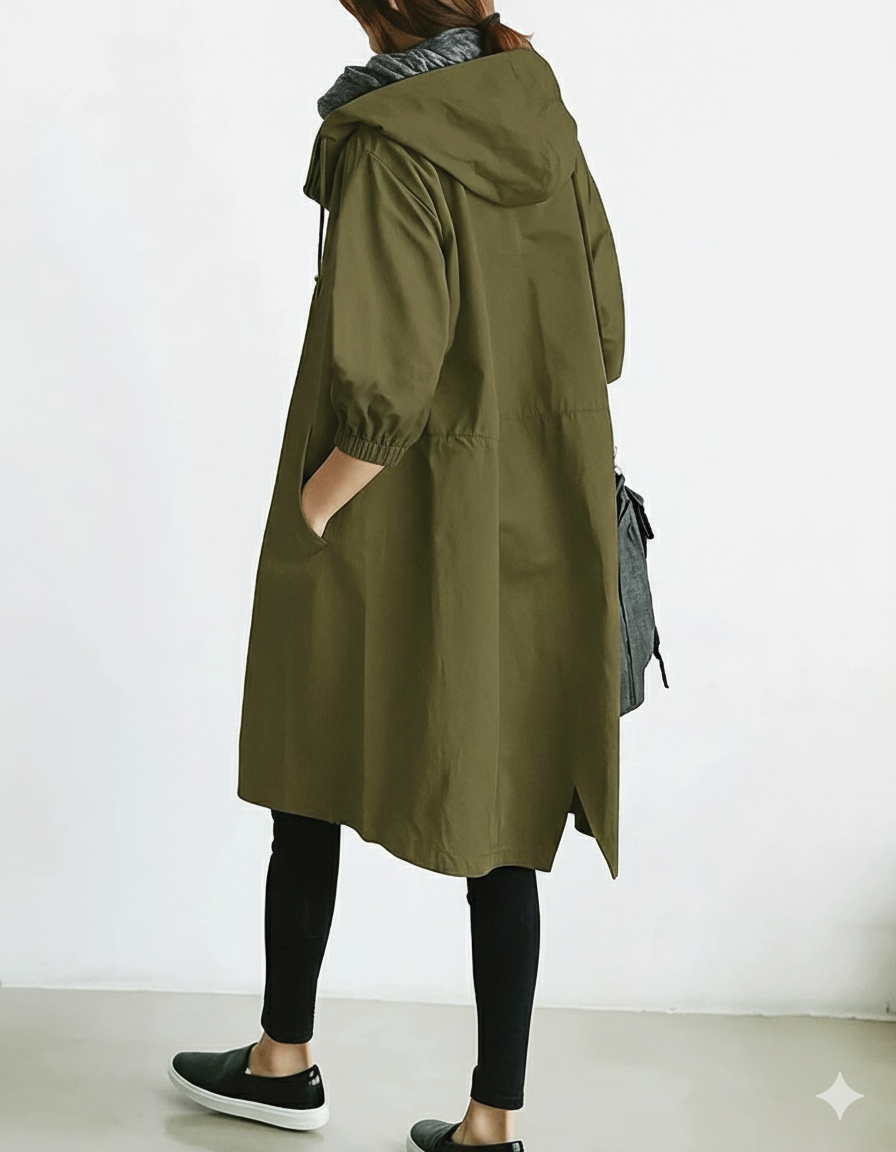 Street Wave Anna Hooded Trench Coat Unisex Comfort
