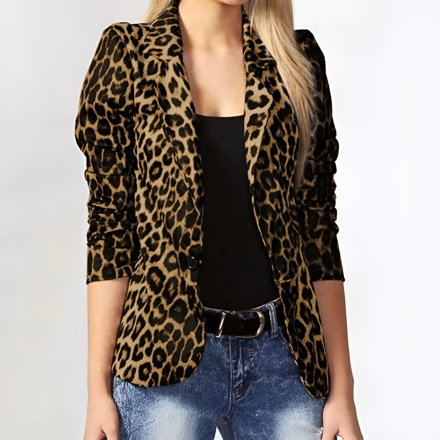 Leopard Print Blazer With Reverse Collar By Streetwave For Women Bold Office To Evening