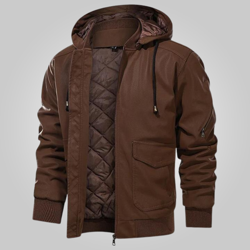 Street-Wave Wilderness Jacket For Men Durable Vintage Biker Style With Quilted Lining