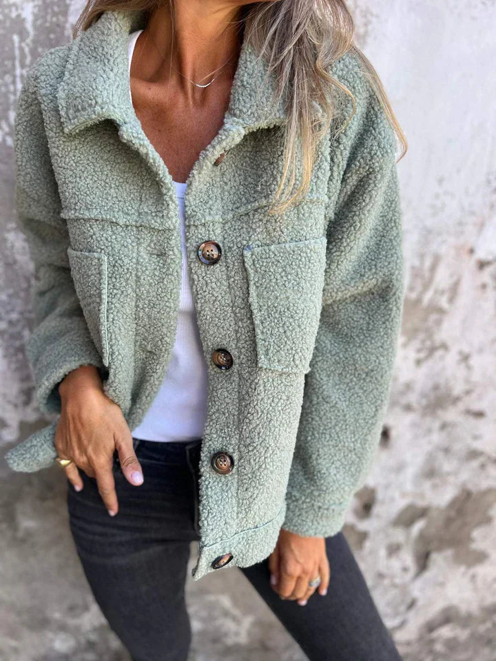 Street-Wave Velvet Coat For Women Luxurious Cozy Autumn Winter Outerwear Figure-Flattering Fit