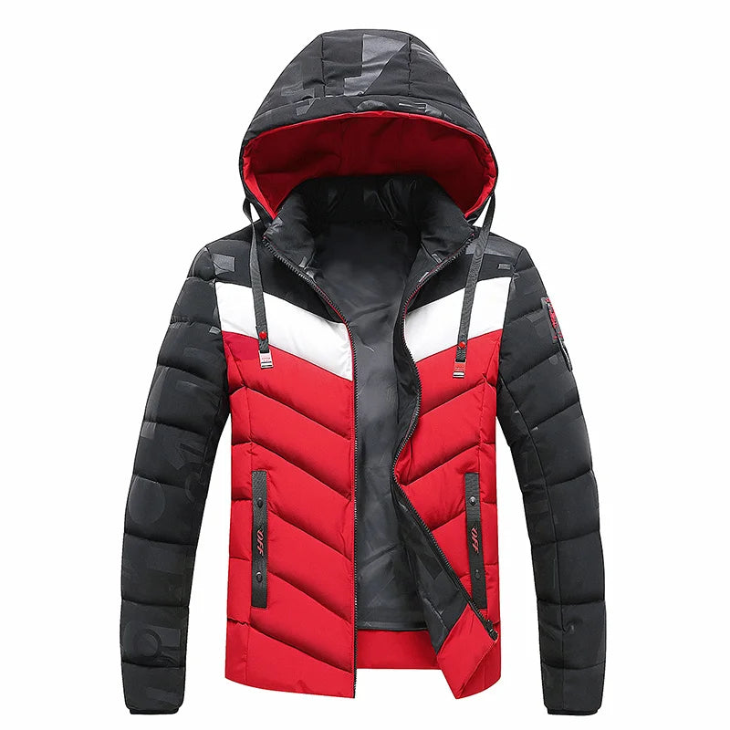 Street Wave Mens Down Jacket Warm Windproof Winter Coat Insulated Outerwear Fashion