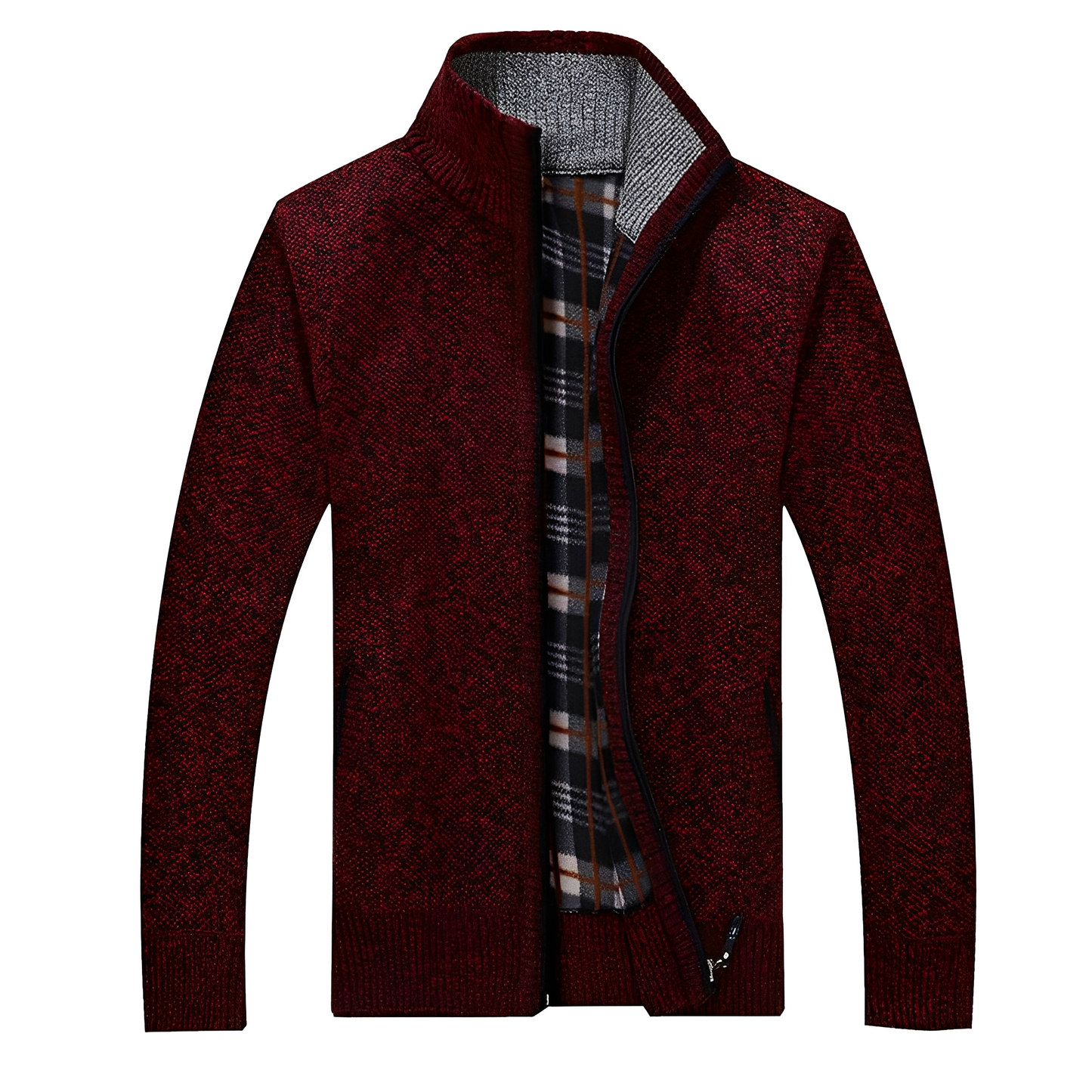 Street-Wave Cardigan For Men With Soft Fleece Lining Cozy Warm Knit Jacket For Cold Days And Layering