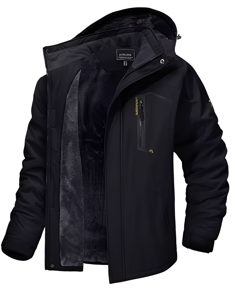 Street-Wave Waterproof Winter Jacket For Men Insulated With Plush Fleece Lining Comfort