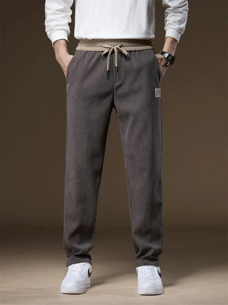 Theodore Relaxed Fit Joggers For Men With Drawstring Waist And Elastic Waistband In Brown
