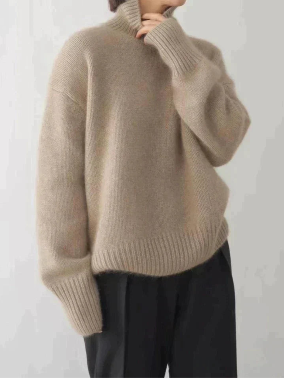 Helene Cashmere Turtleneck Sweater For Women Ultra Soft Warm Cozy Knit By Streetwave