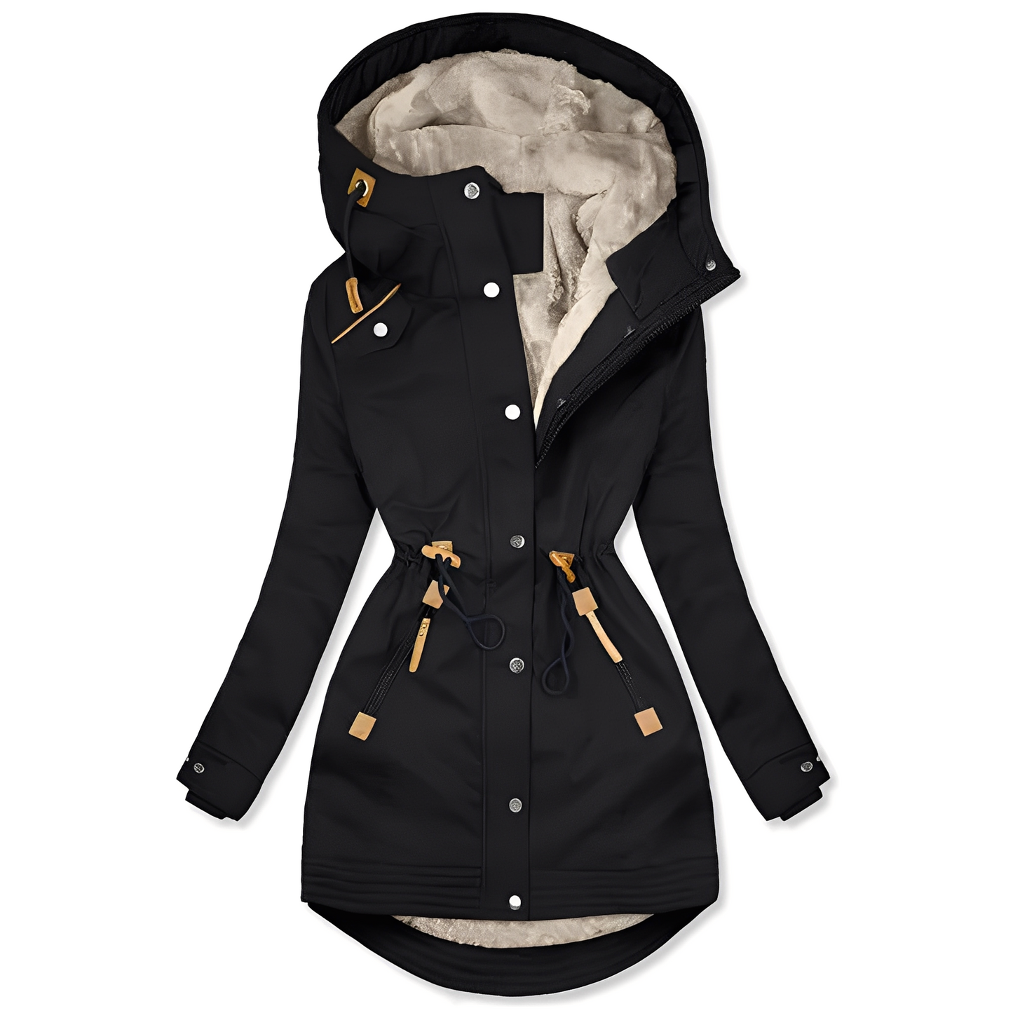 Street-Wave Women's Water-Repellent Parka Jacket All-Weather Warm Fleece Lining Inside