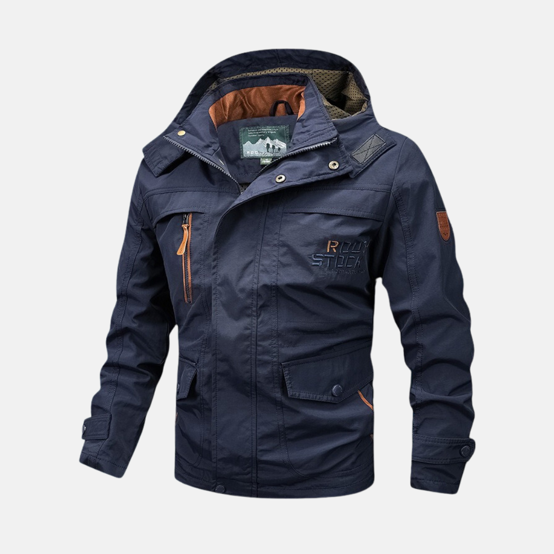 Street-Wave Nordisk Flair Men's Jacket Loose Fit Windproof Water Resistant Hooded Multi Pocket Full Zip