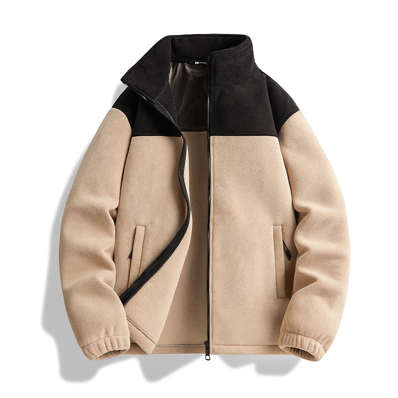 Streetwave Unisex Fleece Jacket With Cozy Warmth And Soft Inner Lining In Modern Two Tone Design