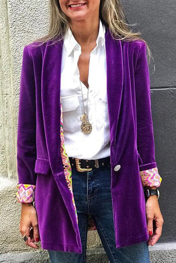 Street-wave Reversible Retro Print Blazer For Women Versatile Timeless Style And Everyday Comfort