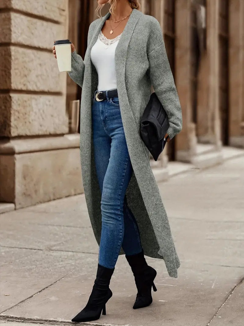 Street-wave Open Front Knit Cardigan For Women Versatile All Day Comfort From Work To Casual