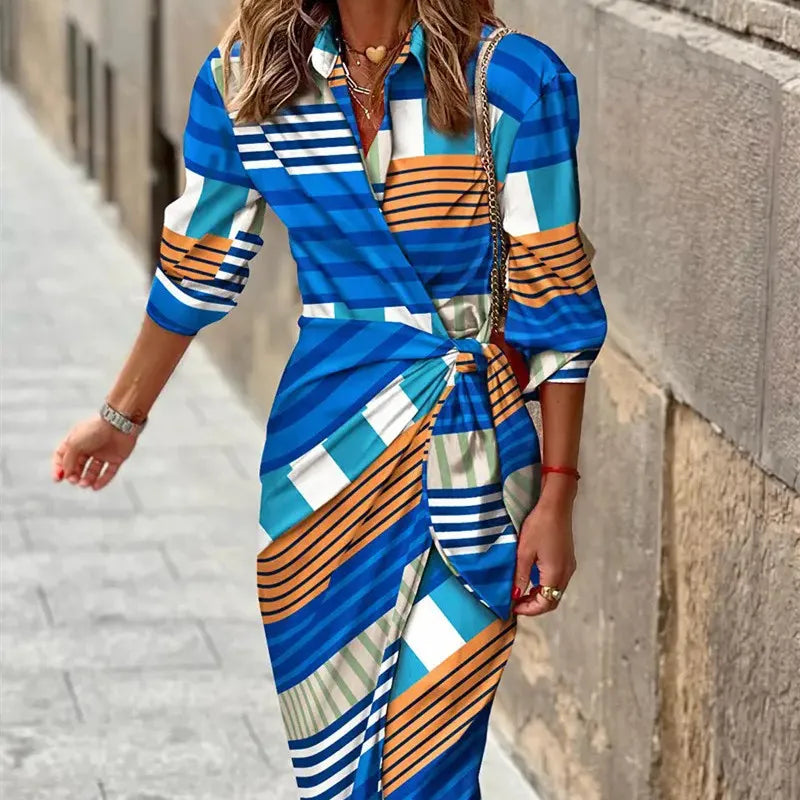 Street Wave Amy Printed Wrap Dress Bold Print For Women