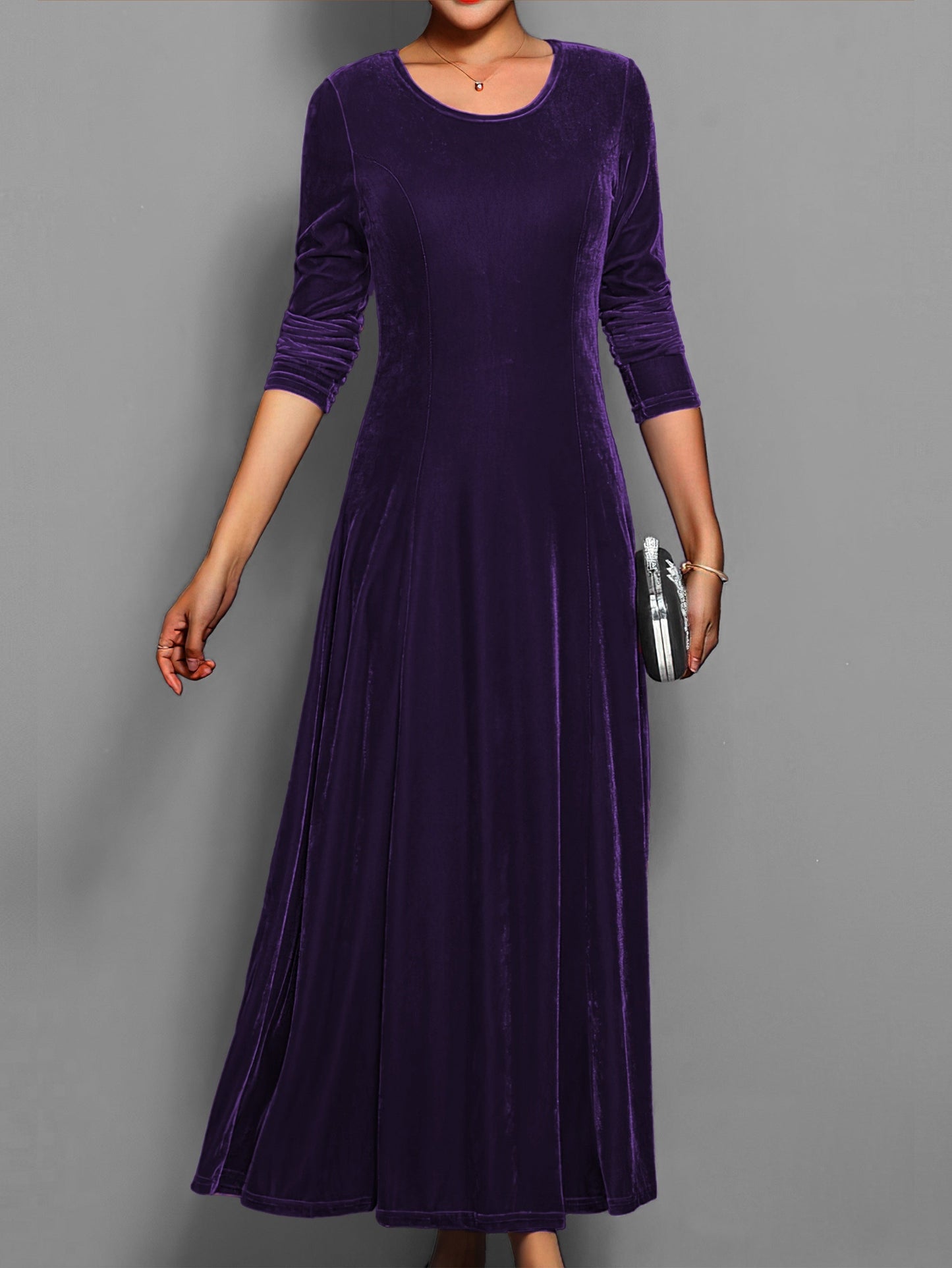 Alice Lux Velvet Long Sleeve Formal Dress For Women Street Wave