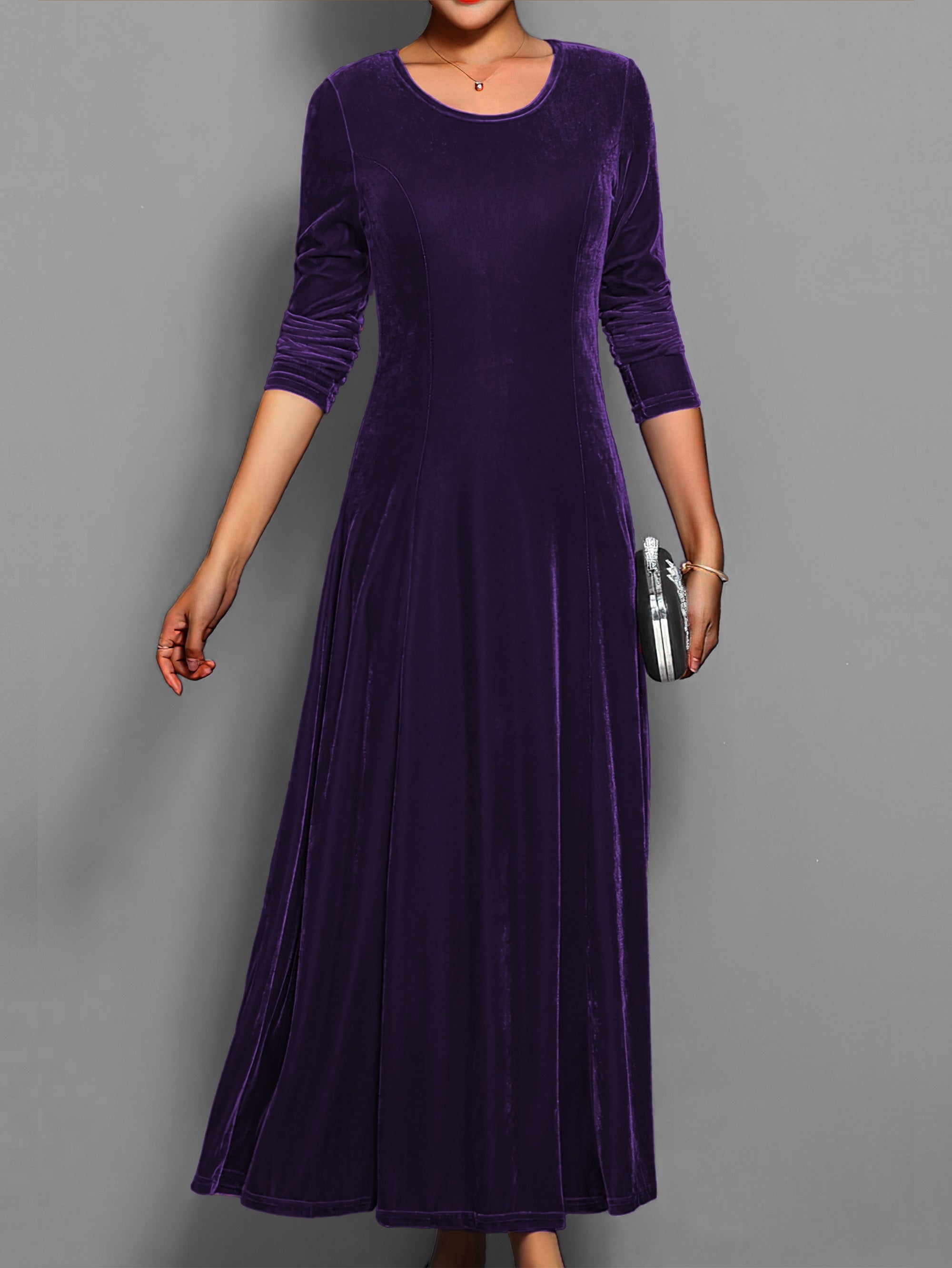 Alice Lux Velvet Long Sleeve Formal Dress For Women Street Wave