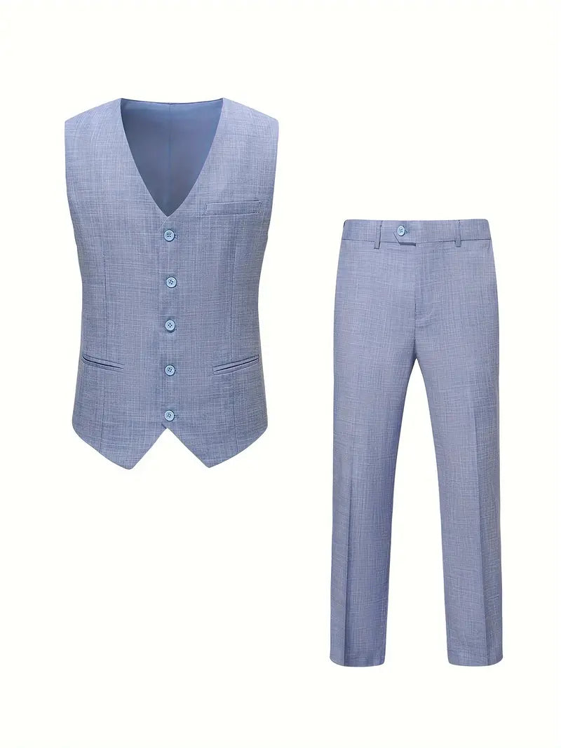Streetwave Mens Green Vest And Trousers 2 Piece Suit Set For Formal Occasions Elegant And Versatile