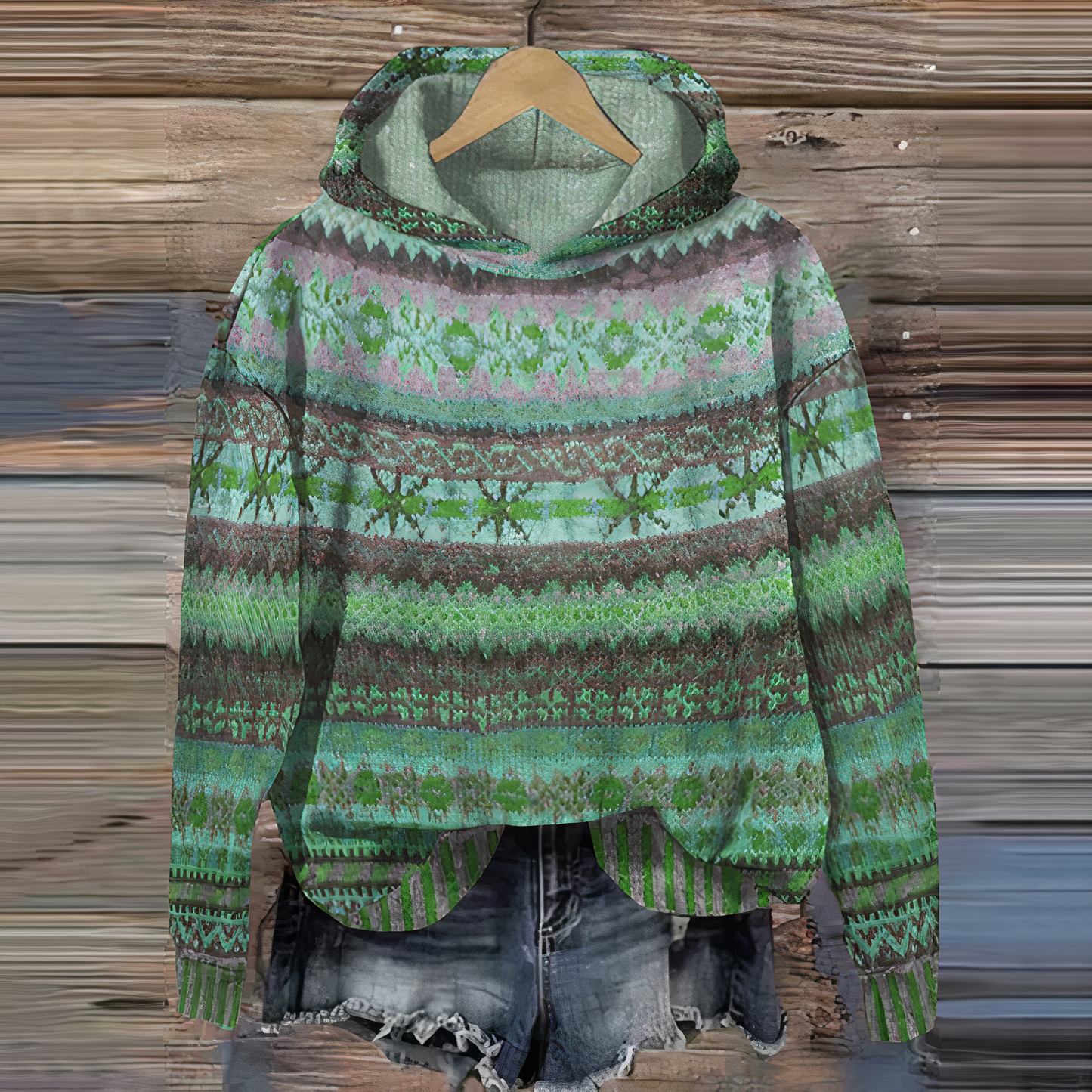 Street Wave Women's Nordic Knit Sweater, Soft Cozy Fabric, Relaxed Fit, Stylish Winter Pattern