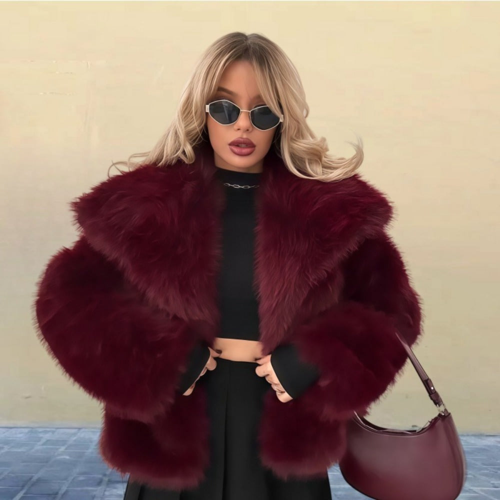 Street Wave Bella Faux Fur Coat Women Luxury Look Warmth