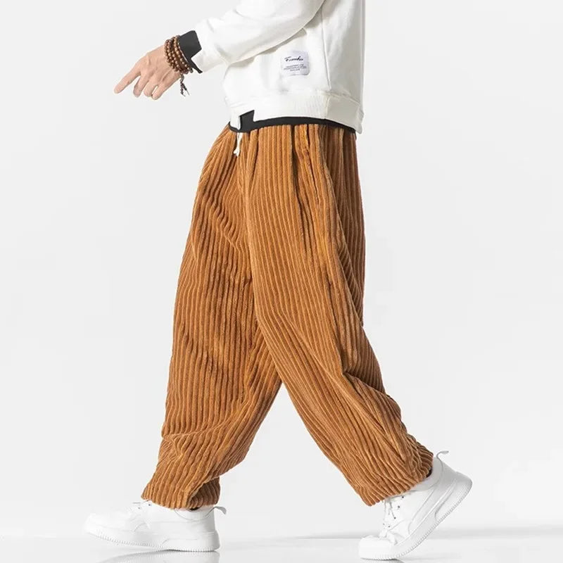 Arthur Oversized Harem Pants For Men With Ribbed Texture And Drawstring Waist For Casual Comfort