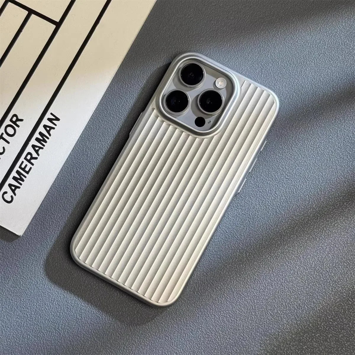 Street-Wave Ribbed Metallic Phone Case - Minimalist Rugged Defense With Superior Grip