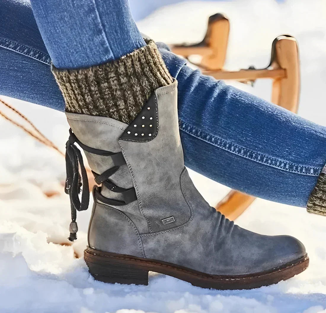 Street-wave Womens Large Size Winter Boots Ankle Style Cozy Warmth Durable Comfort