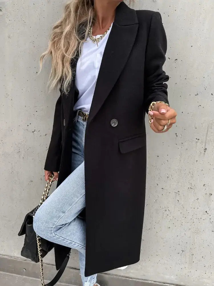 Street-Wave Camel Hair Trench Coat For Timeless Elegance Women Longline Silhouette Ideal For Work And Evening