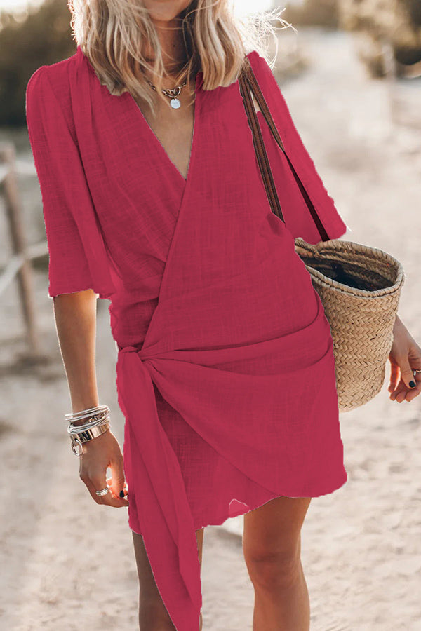 Streetwave Elegant Wrap Dress With Belt For Women Flattering Fit And Lightweight Summer Style