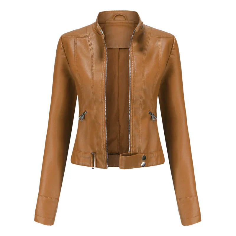 Street Wave Leather Jacket For Women Elegant Warmth Without Bulk Weatherproof Style