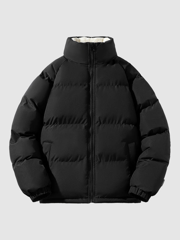 Street-wave Teddy Fur Puffer Jacket Windproof Warm Outerwear For Urban Winter Fans