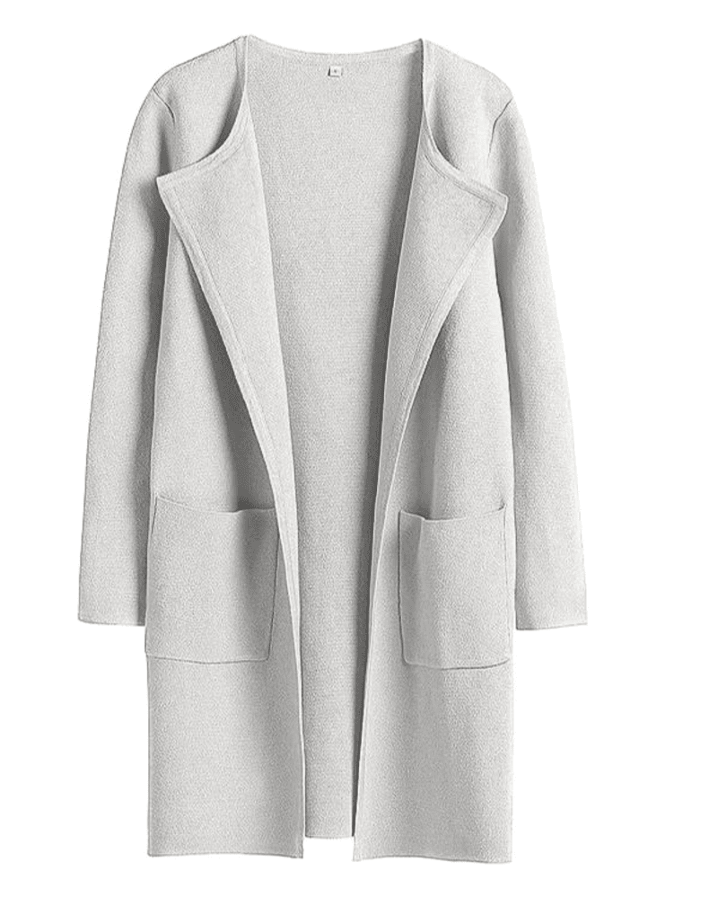Street Wave Coat For Women With Pockets Casual Chic Long Black Coat Comfortable Everyday Wear