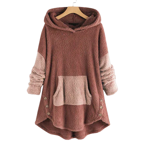 Street-Wave Hooded Fleece Poncho Coat For Cozy Comfort Unisex Everyday Wear Soft Plush Fabric For Winter And Fall