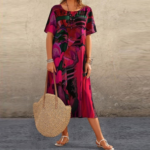 Dina Dress By Street-Wave Breathable All-Day Comfort For Women With Modern Elegant Abstract Print