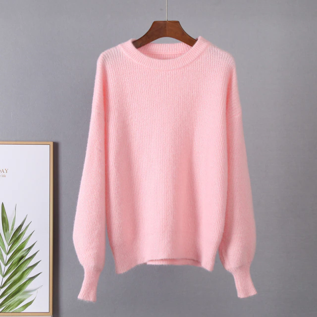 Street-wave Oversized Cashmere Pullover For Women Supersoft Luxurious Feel With Rib Knit Crew Neck