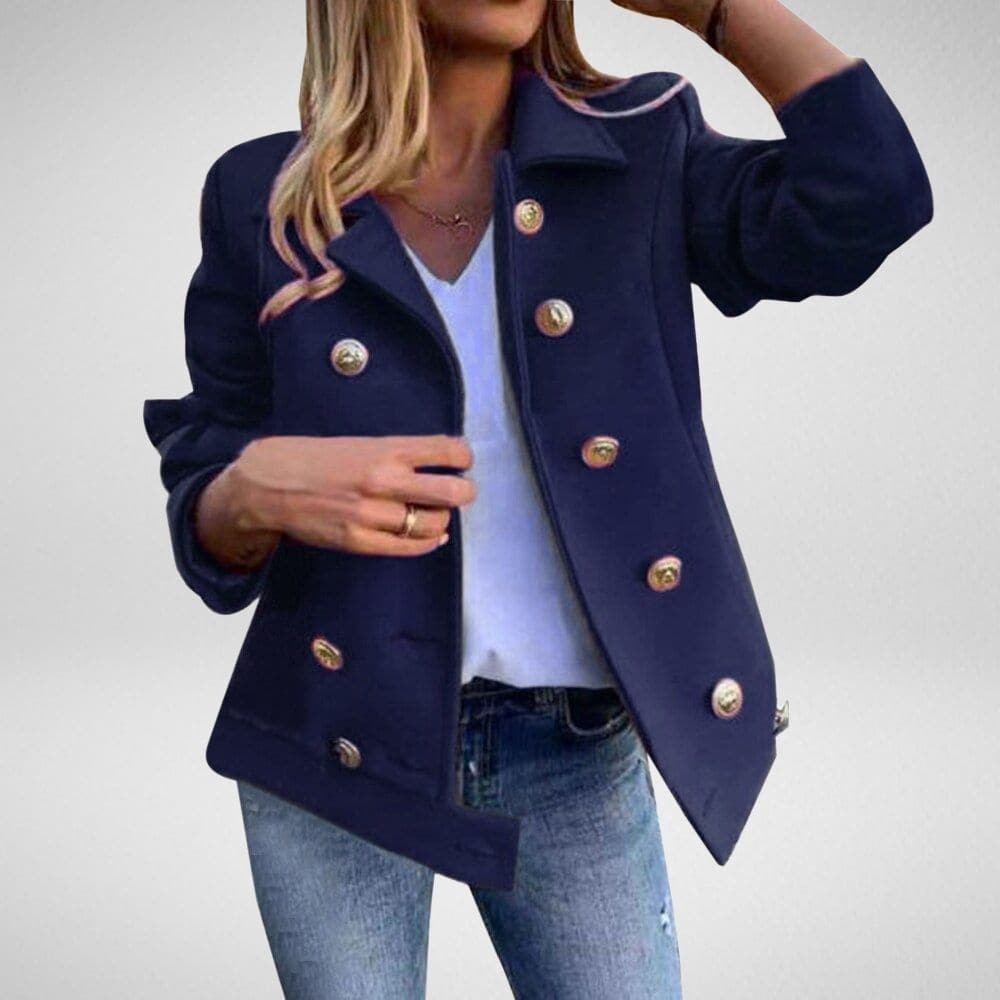 Street-wave Womens Double Breasted Peacoat Tailored Fit With Wide Lapels And Elegant Buttons