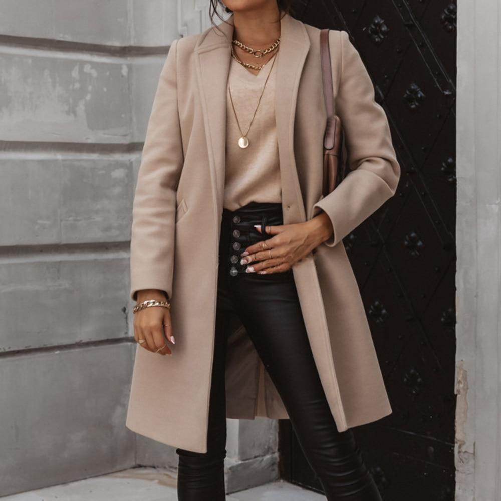 Street Wave Long Cashmere Coat For Women Elegant Warmth Office To Street Style Everyday