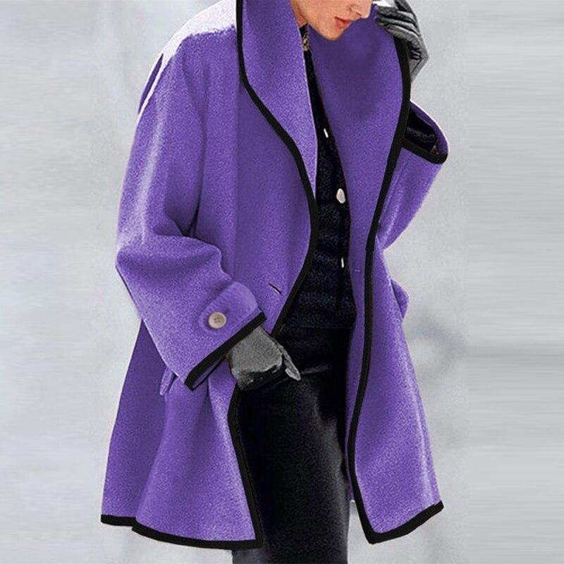 Street-Wave Wool Coat Open Front With Lapel Collar Relaxed Mid Thigh Length For Modern Streetwear Fans