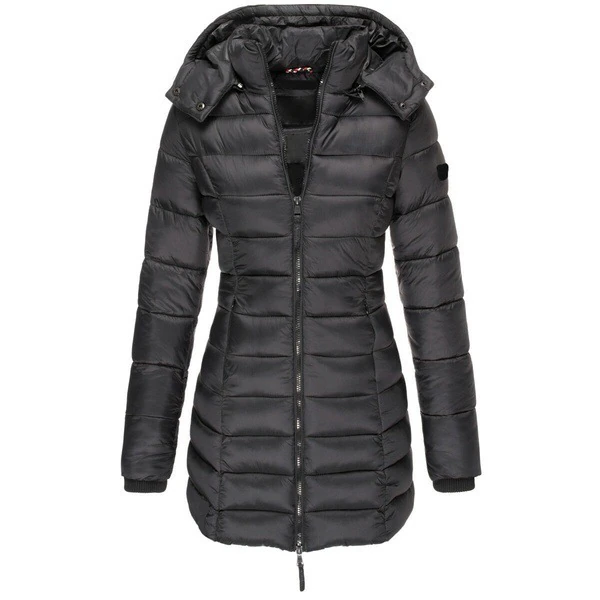 Street-Wave Long Down Jacket For Women With Hood SlimFit Warm Winter Coat Windproof
