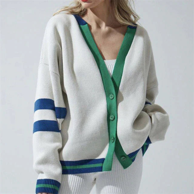 Street Wave Striped Knit Cardigan Vest Vintage Inspired Cozy All Day Comfort for Women