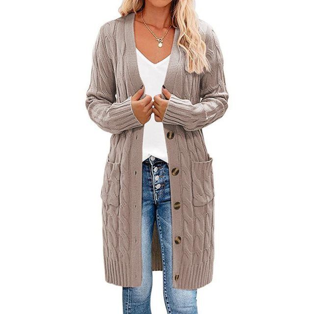 Streetwave Long Knit Cardigan For Women Warm Cozy Knitwear Chic Wardrobe Essential