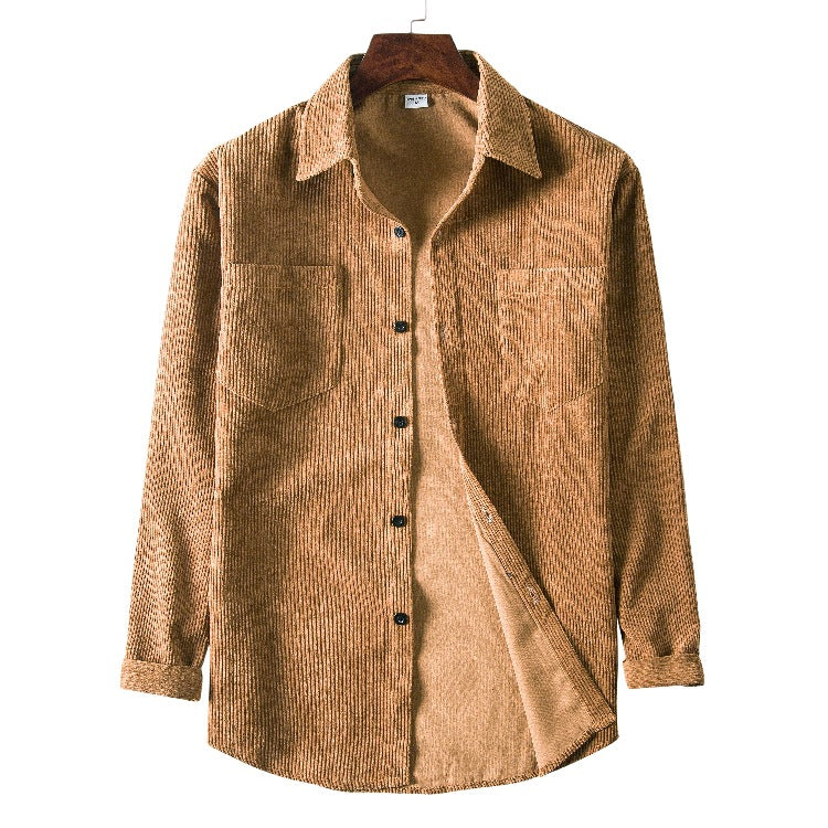 Street Wave Men Corduroy Shirt With Structured Fit Cotton Corduroy And Practical Chest Pockets